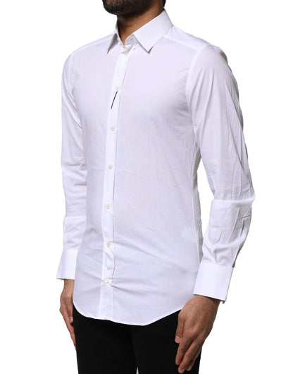 Dolce & Gabbana White Cotton GOLD Long Sleeves Dress Shirt by Dolce & Gabbana