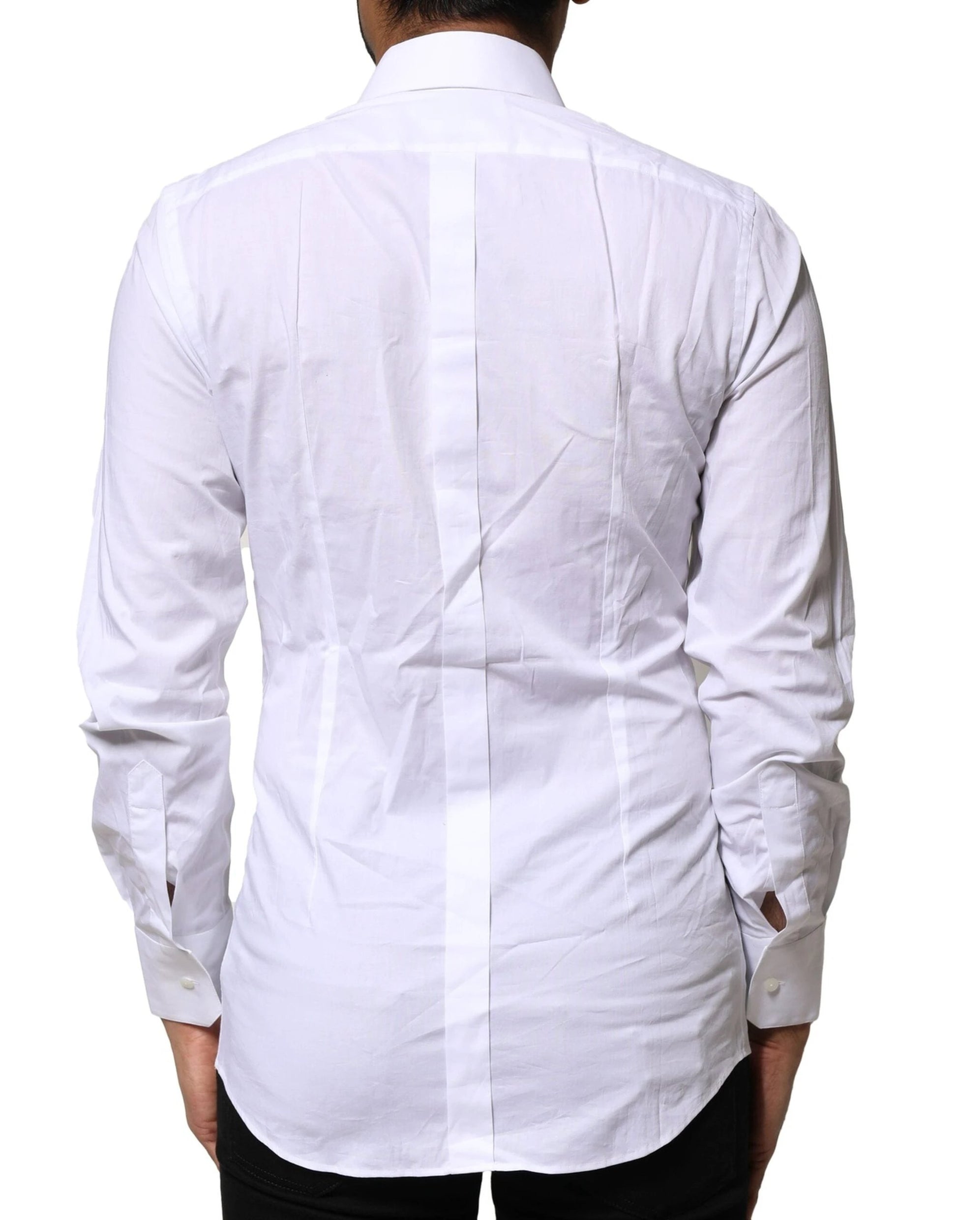 Dolce & Gabbana White Cotton GOLD Long Sleeves Dress Shirt by Dolce & Gabbana