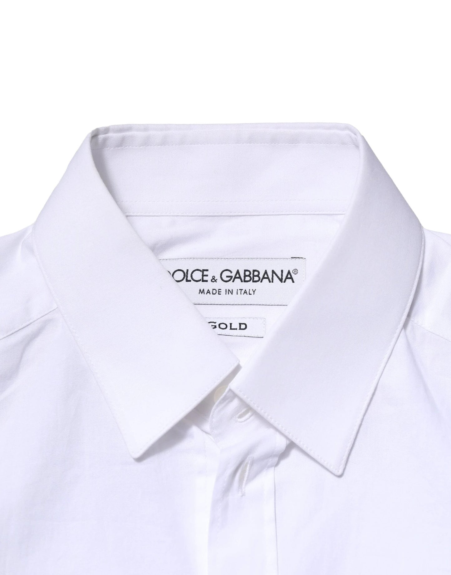 Dolce & Gabbana White Cotton GOLD Long Sleeves Dress Shirt by Dolce & Gabbana