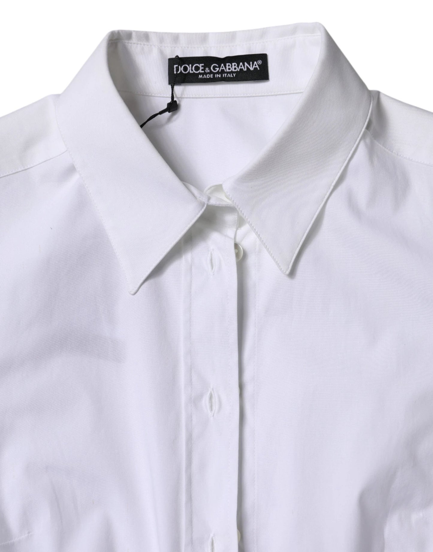 Dolce & Gabbana White Cotton Collared Long Sleeves Shirt Top by Dolce & Gabbana