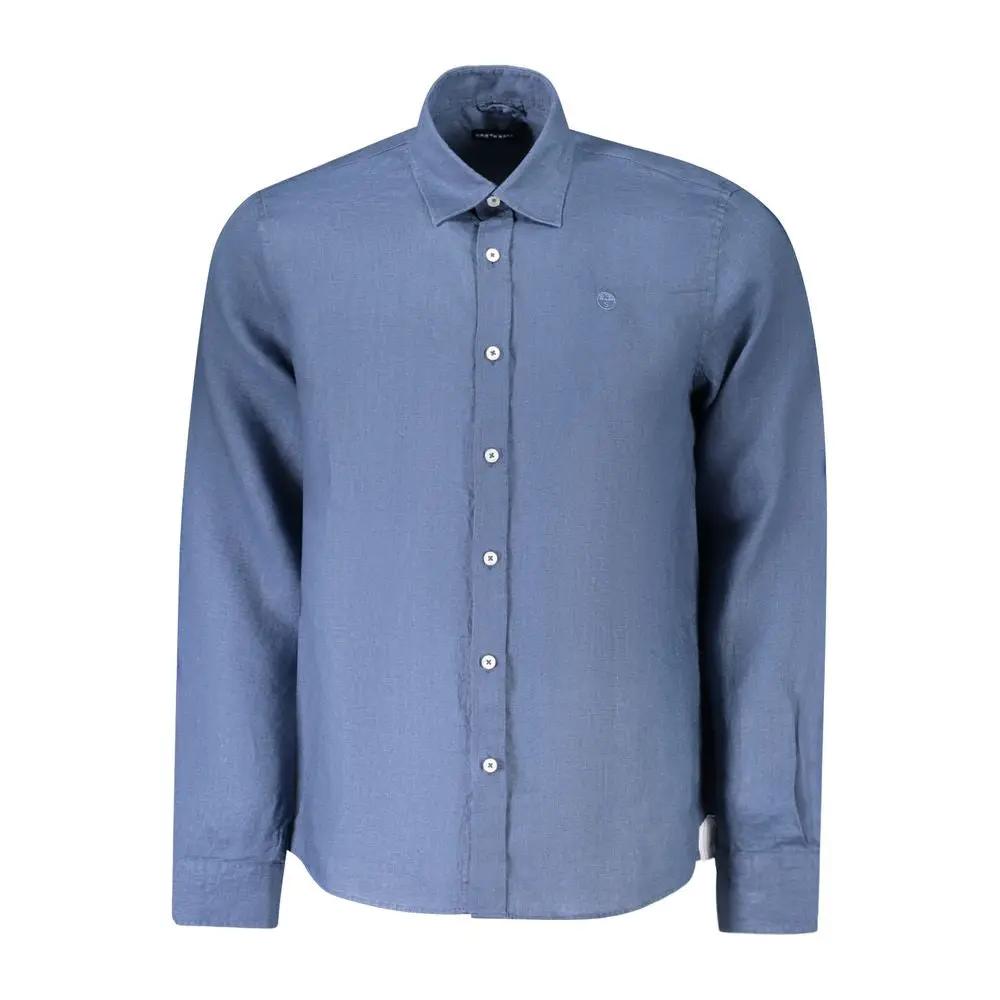 North Sails Blue Linen Men's Shirt by North Sails