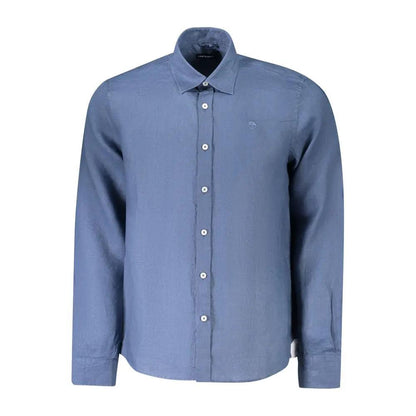 North Sails Blue Linen Men's Shirt by North Sails