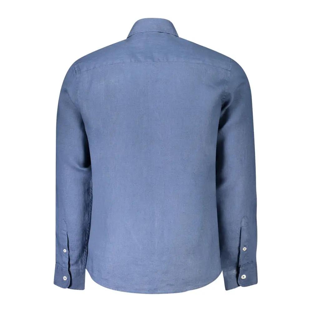 North Sails Blue Linen Men's Shirt by North Sails
