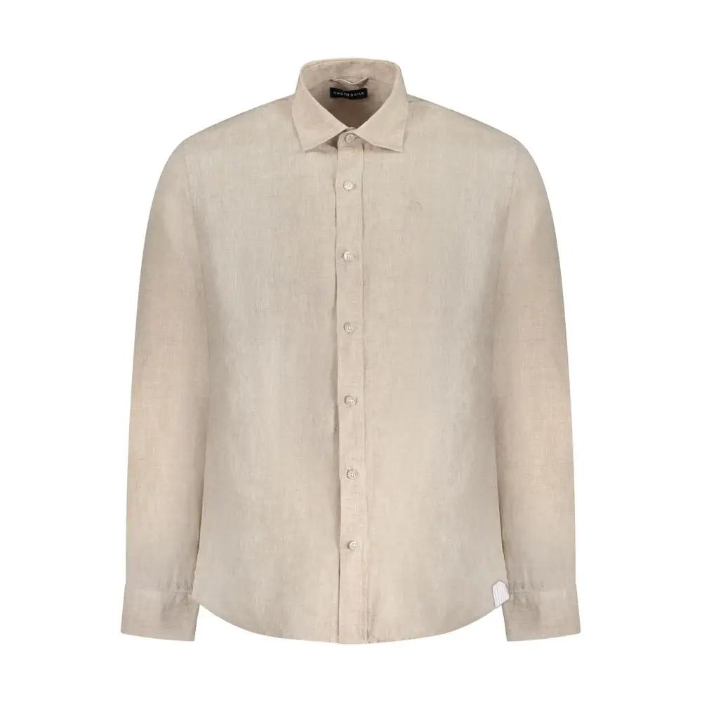North Sails Beige Linen Men Shirt by North Sails