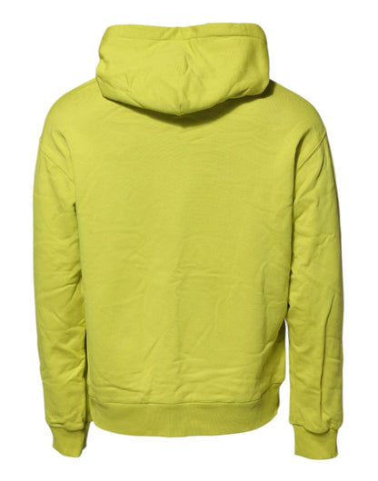 Dolce & Gabbana Green Cotton Hooded Logo Sweatshirt Sweater by Dolce & Gabbana