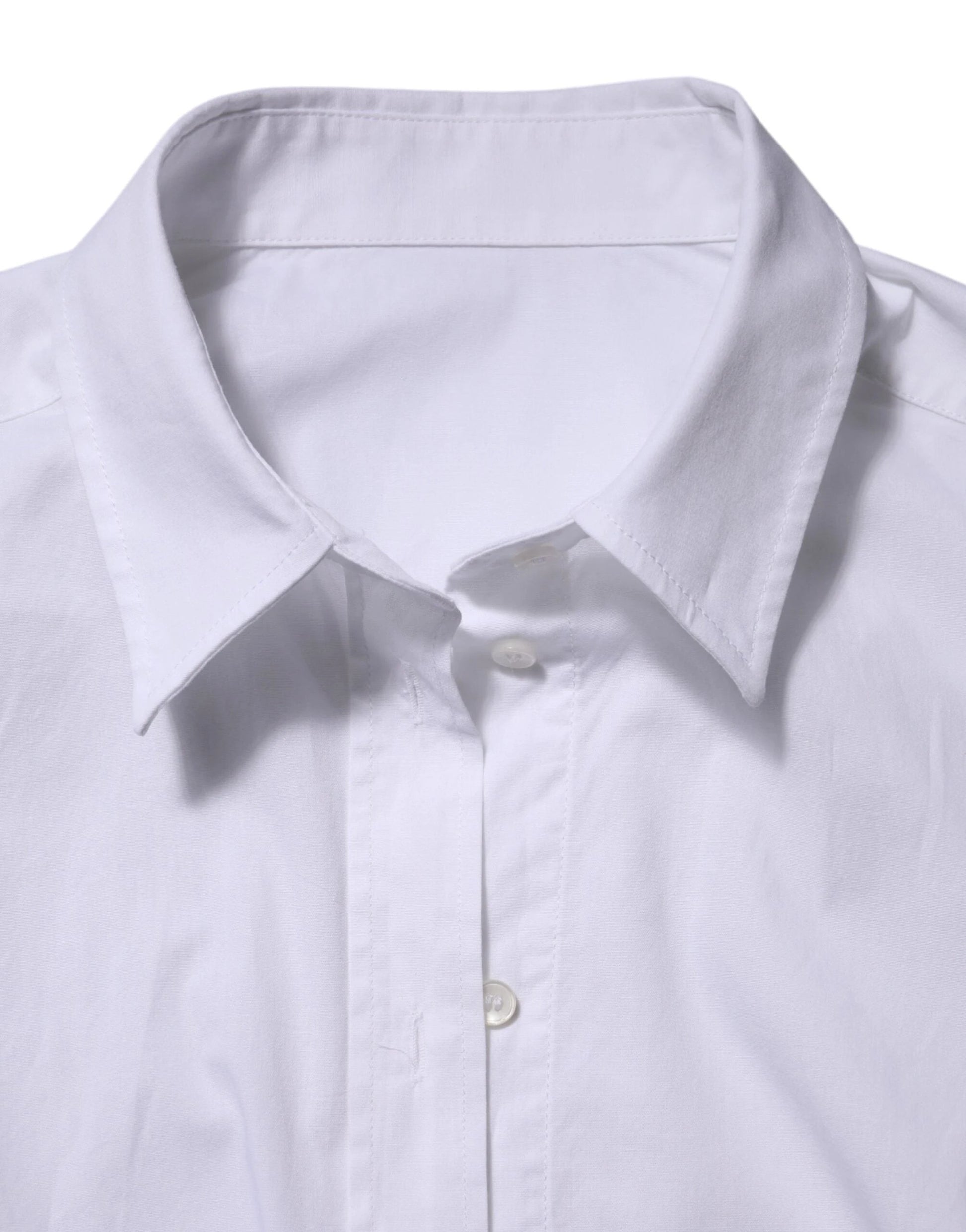 Dolce & Gabbana White Cotton Long Sleeves Collared Top Shirt by Dolce & Gabbana