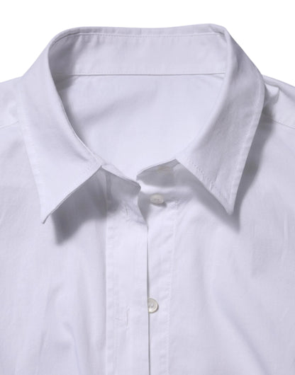 Dolce & Gabbana White Cotton Long Sleeves Collared Top Shirt by Dolce & Gabbana
