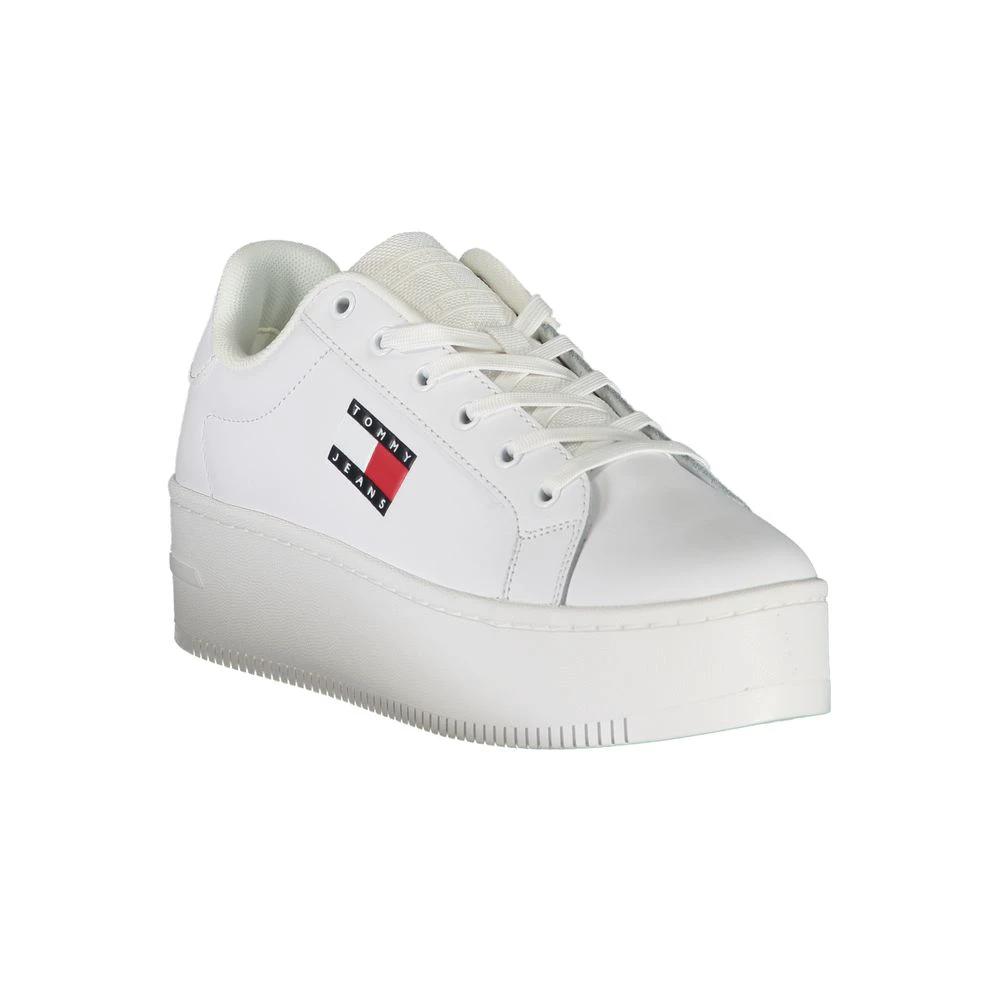 Tommy Hilfiger White Leather Women Sneaker by Tommy Hilfiger