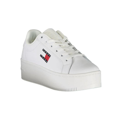 Tommy Hilfiger White Leather Women Sneaker by Tommy Hilfiger
