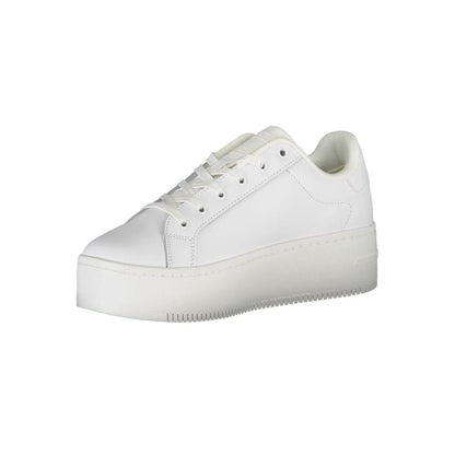 Tommy Hilfiger White Leather Women Sneaker by Tommy Hilfiger