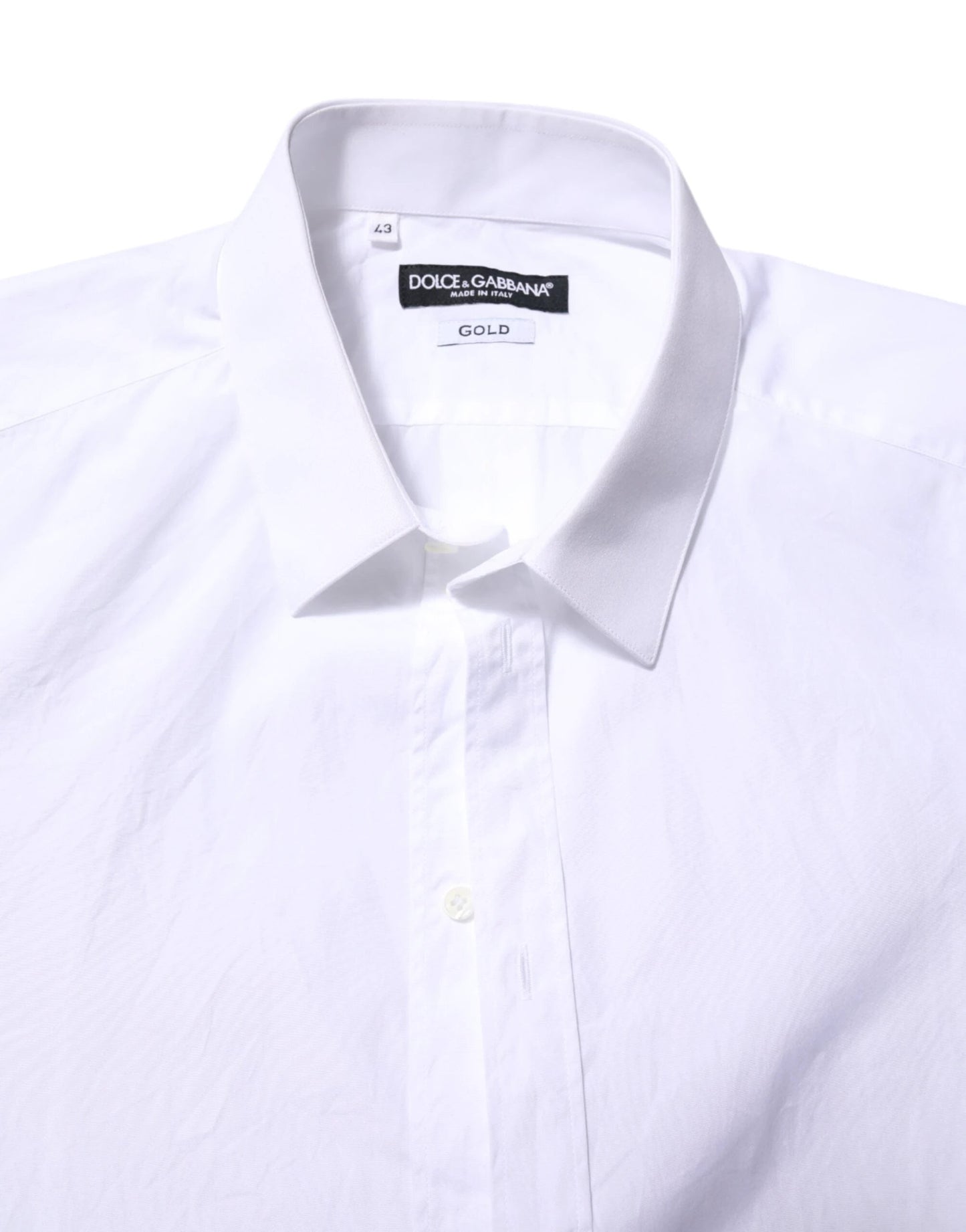 Dolce & Gabbana White Cotton GOLD Long Sleeves Formal Shirt by Dolce & Gabbana