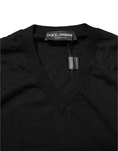 Pull Dolce & Gabbana homme logo brodé en laine vierge gris foncé – TSH90492