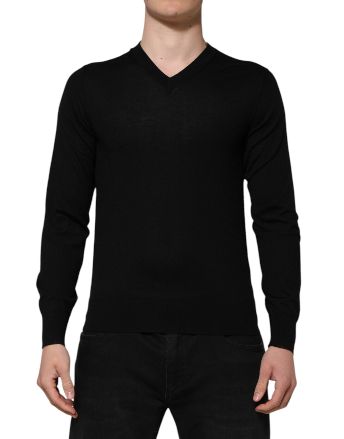 Pull Dolce & Gabbana homme logo brodé en laine vierge gris foncé – TSH90492
