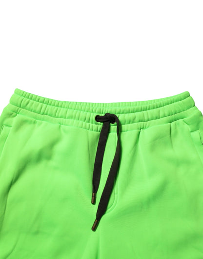 Dolce & Gabbana Green Patchwork Cargo Bermuda Men Shorts