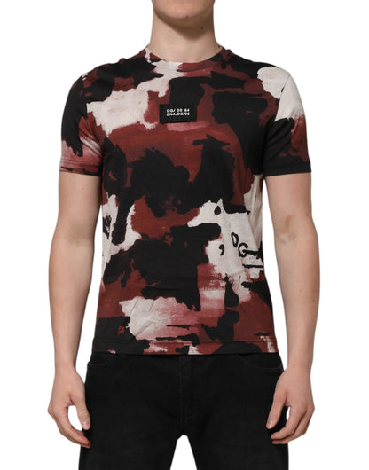 Dolce & Gabbana Multicolor Camouflage Men Crew Neck T-shirt by Dolce & Gabbana