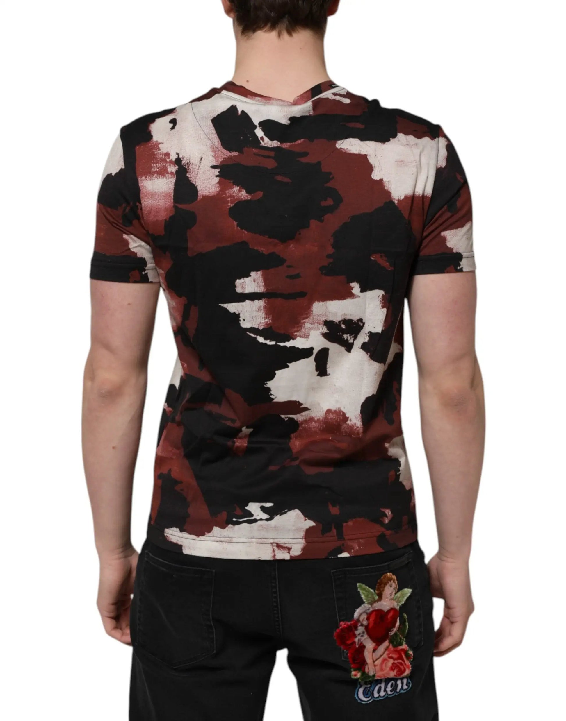 Dolce & Gabbana Multicolor Camouflage Men Crew Neck T-shirt by Dolce & Gabbana
