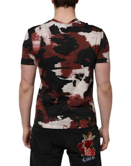 Dolce & Gabbana Multicolor Camouflage Men Crew Neck T-shirt by Dolce & Gabbana