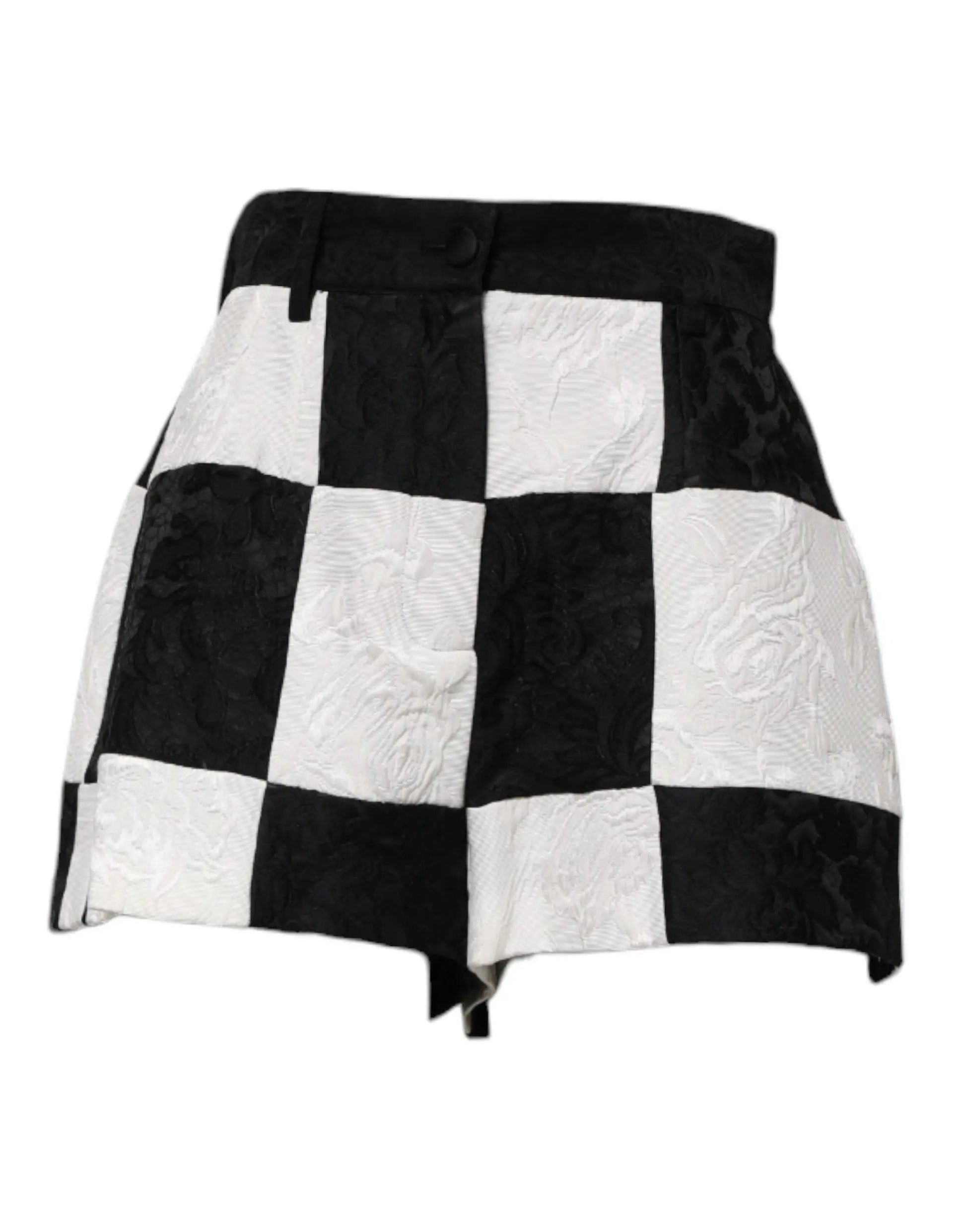 Dolce & Gabbana Black White Floral Brocade Hot Pants Shorts by Dolce & Gabbana