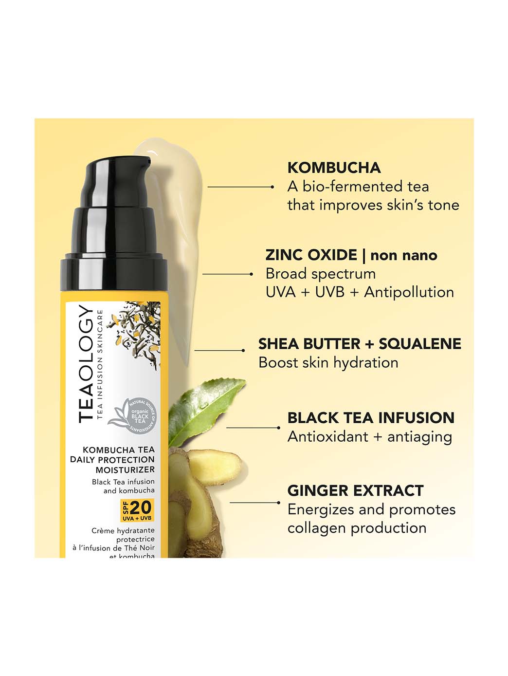 Teaology Kombucha Tea Crème Hydratante Protectrice SPF20 – 50 ml
