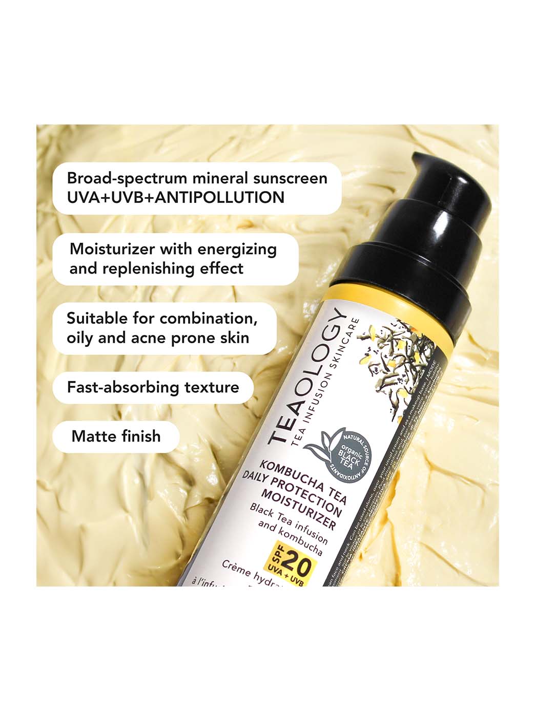 Teaology Kombucha Tea Crème Hydratante Protectrice SPF20 – 50 ml
