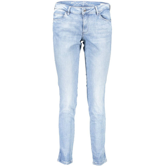 Jean Guess Jeans femme skinny taille mi-haute en coton bio bleu clair – GU-4928