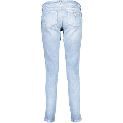 Jean Guess Jeans femme skinny taille mi-haute en coton bio bleu clair – GU-4928
