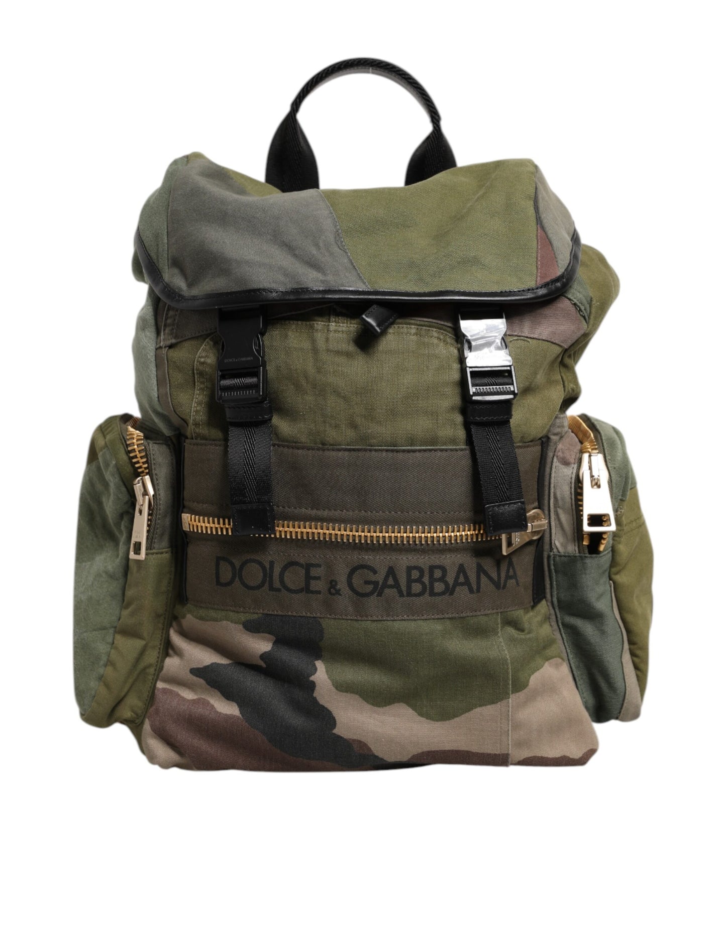Dolce Gabbana Sac A Dos Patchwork Vert Militaire Camouflage Luxe Authentique Edition
