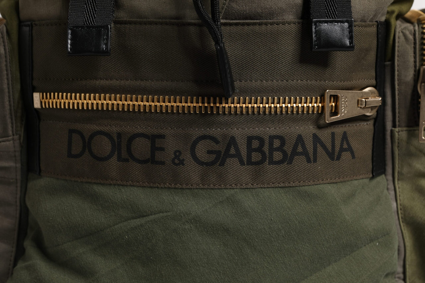Dolce Gabbana Sac À Dos Patchwork Vert Militaire De Luxe Cordon De Serrage Et Doublure
