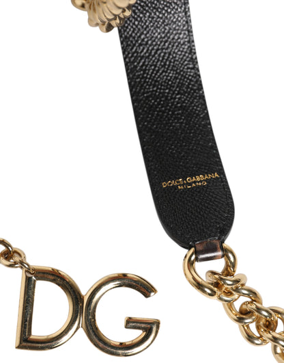 Bandoulière de sac Dolce & Gabbana femme léopard en cuir et laiton marron – WMB550
