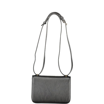 Valentino Black Polyethylene Handbag – Sac Bandoulière Femme 4 Poches Intérieures