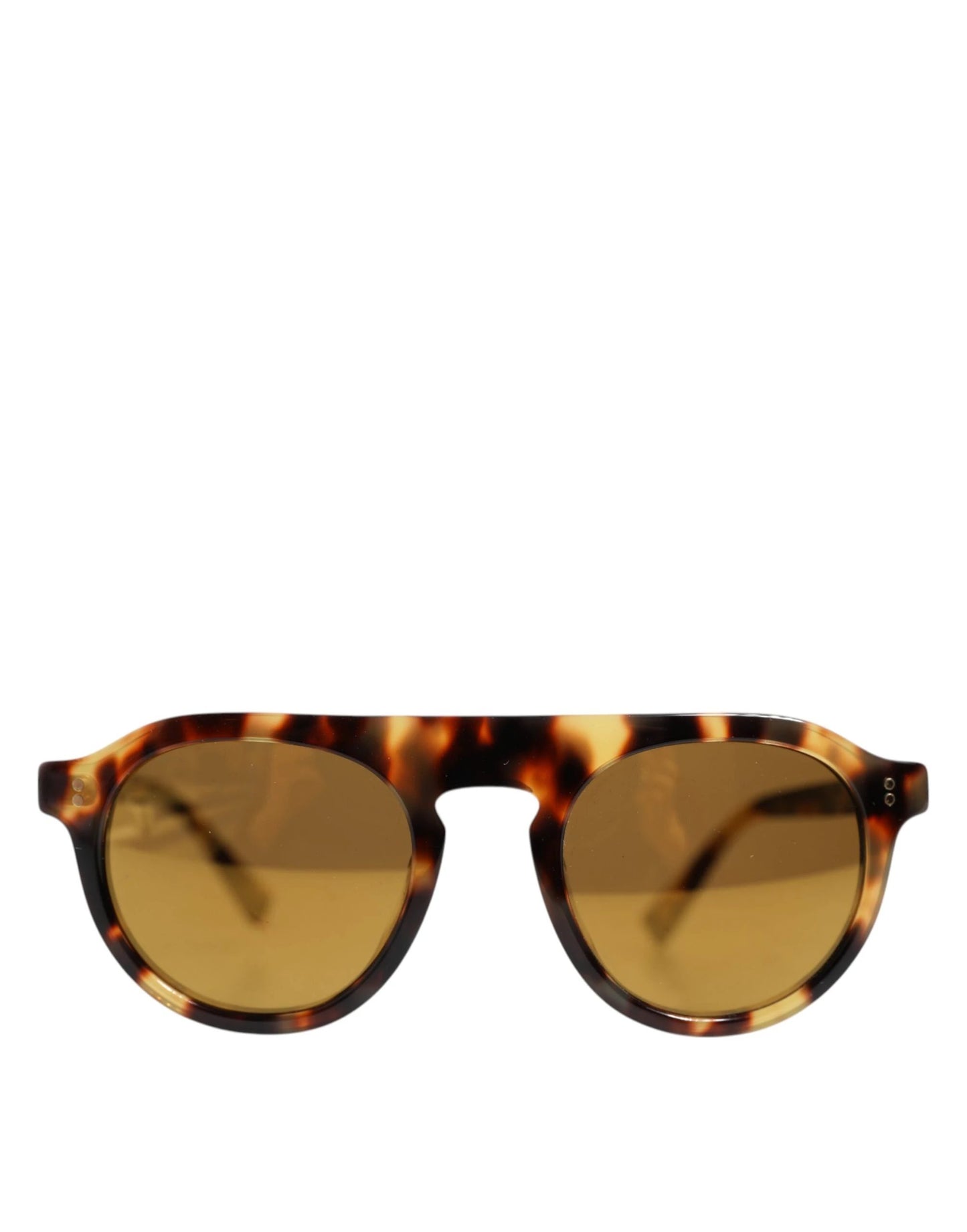 Dolce & Gabbana Brown Acetate Round Leopard Print Eyewear Sunglasses by Dolce & Gabbana