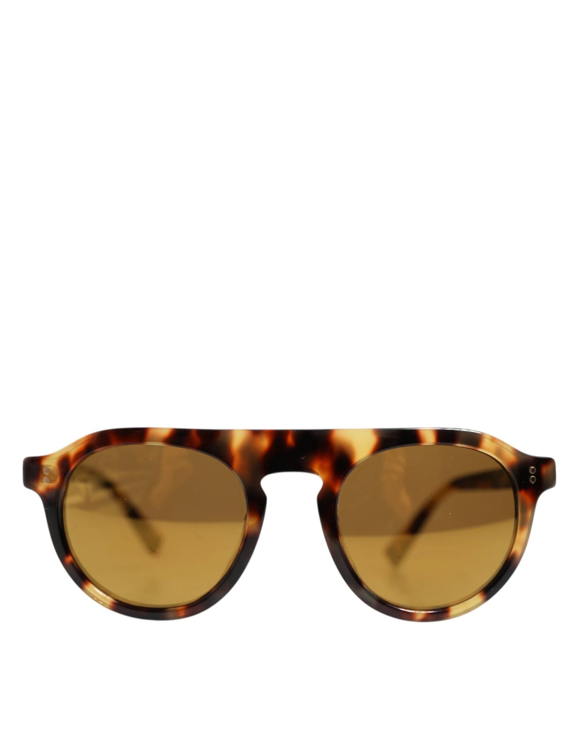Dolce & Gabbana Brown Acetate Round Leopard Print Eyewear Sunglasses by Dolce & Gabbana