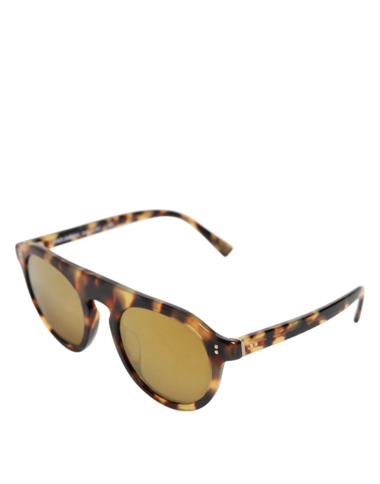 Dolce & Gabbana Brown Acetate Round Leopard Print Eyewear Sunglasses by Dolce & Gabbana