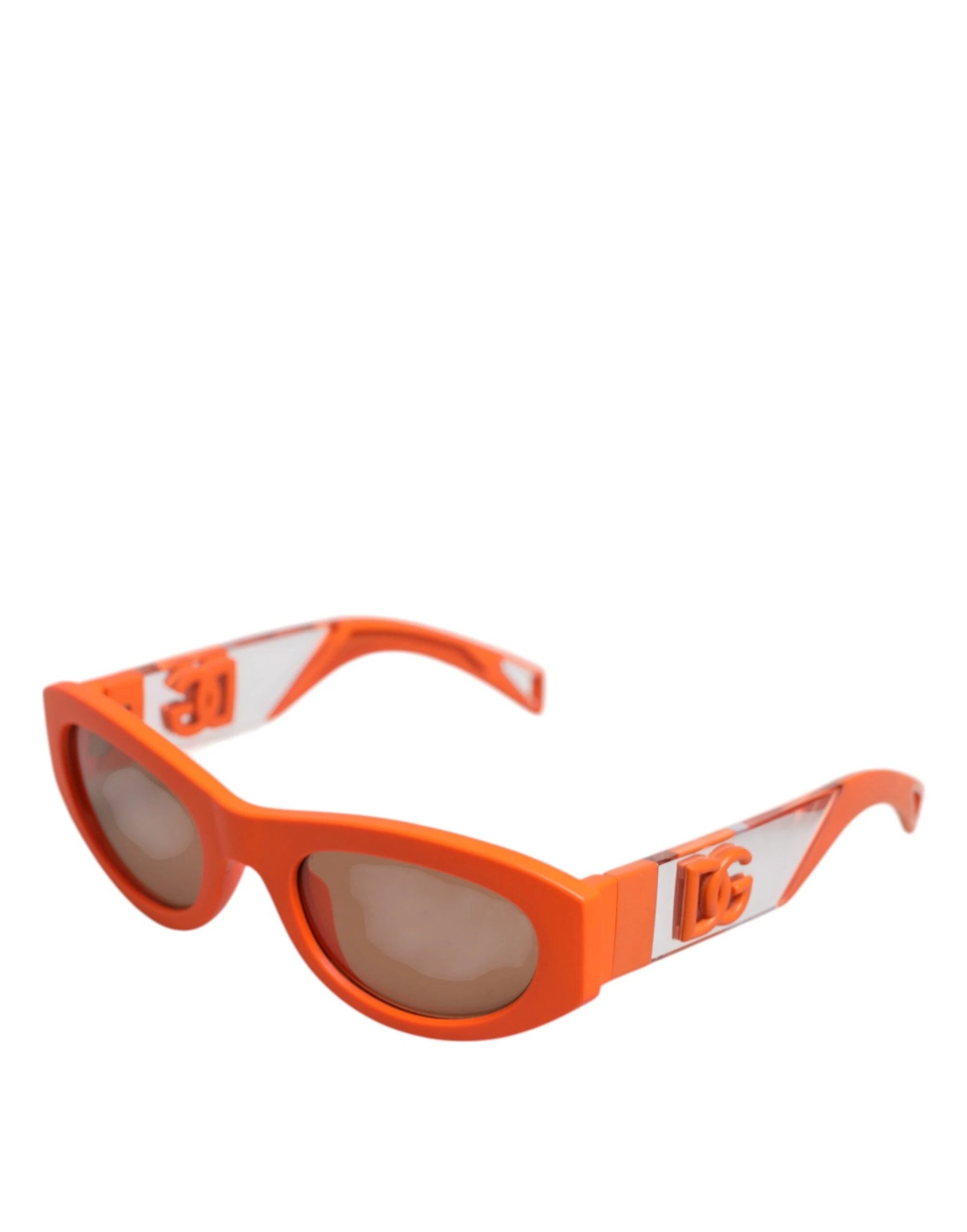 Dolce & Gabbana Orange Reborn To Live Oval Frame Logo Eyewear Sunglasses by Dolce & Gabbana