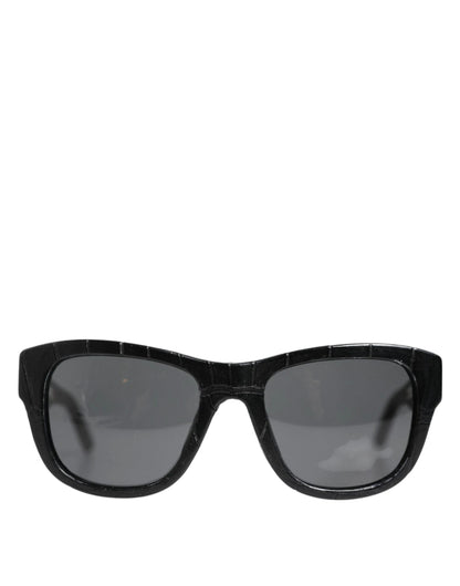 Dolce & Gabbana Black Leather Frame DG4177 Tinted Lens Sunglasses by Dolce & Gabbana