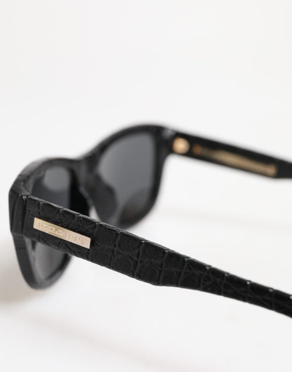 Lunettes de soleil Dolce & Gabbana femme DG4177 à monture en cuir noir – GLA1363
