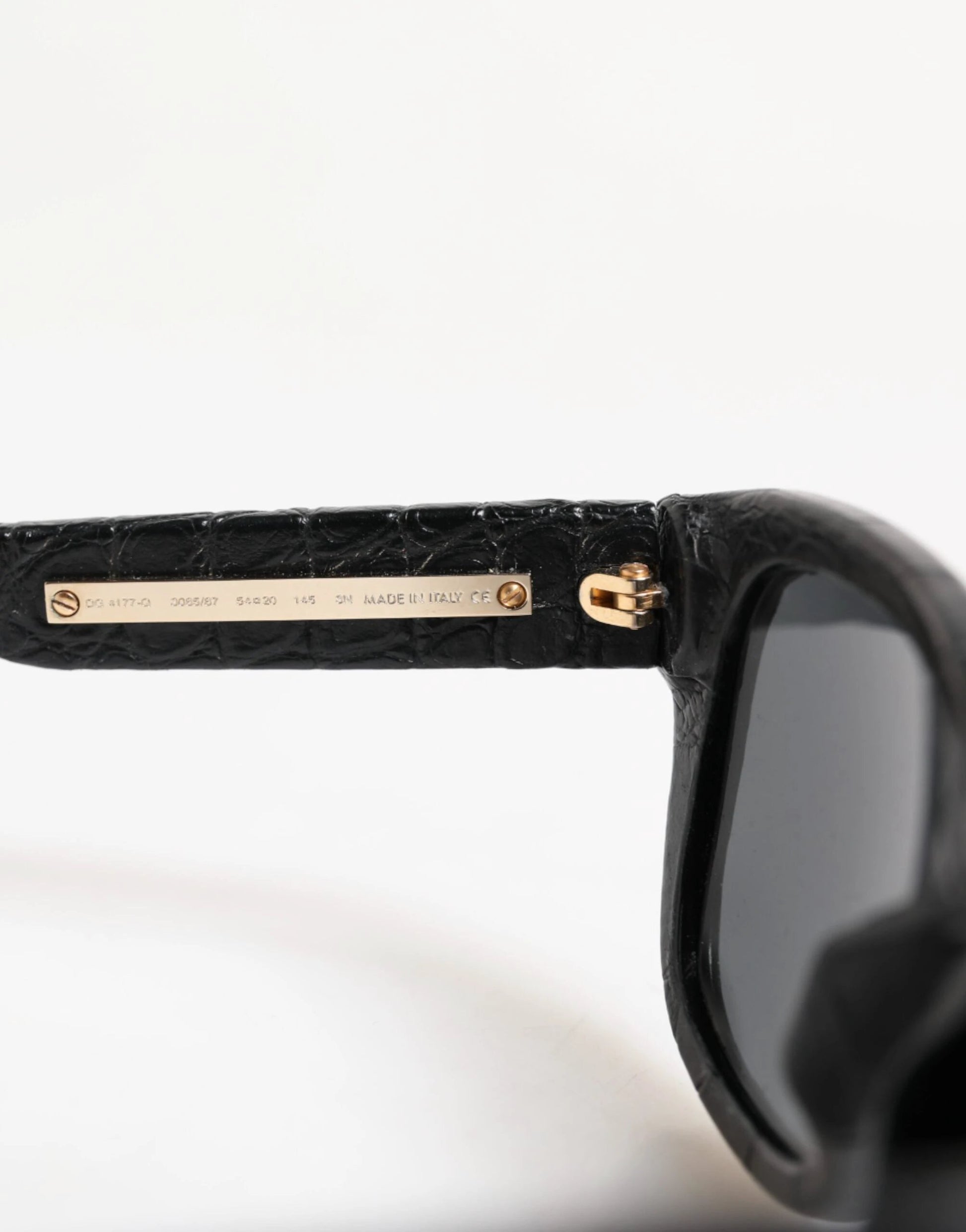 Dolce & Gabbana Black Leather Frame DG4177 Tinted Lens Sunglasses by Dolce & Gabbana