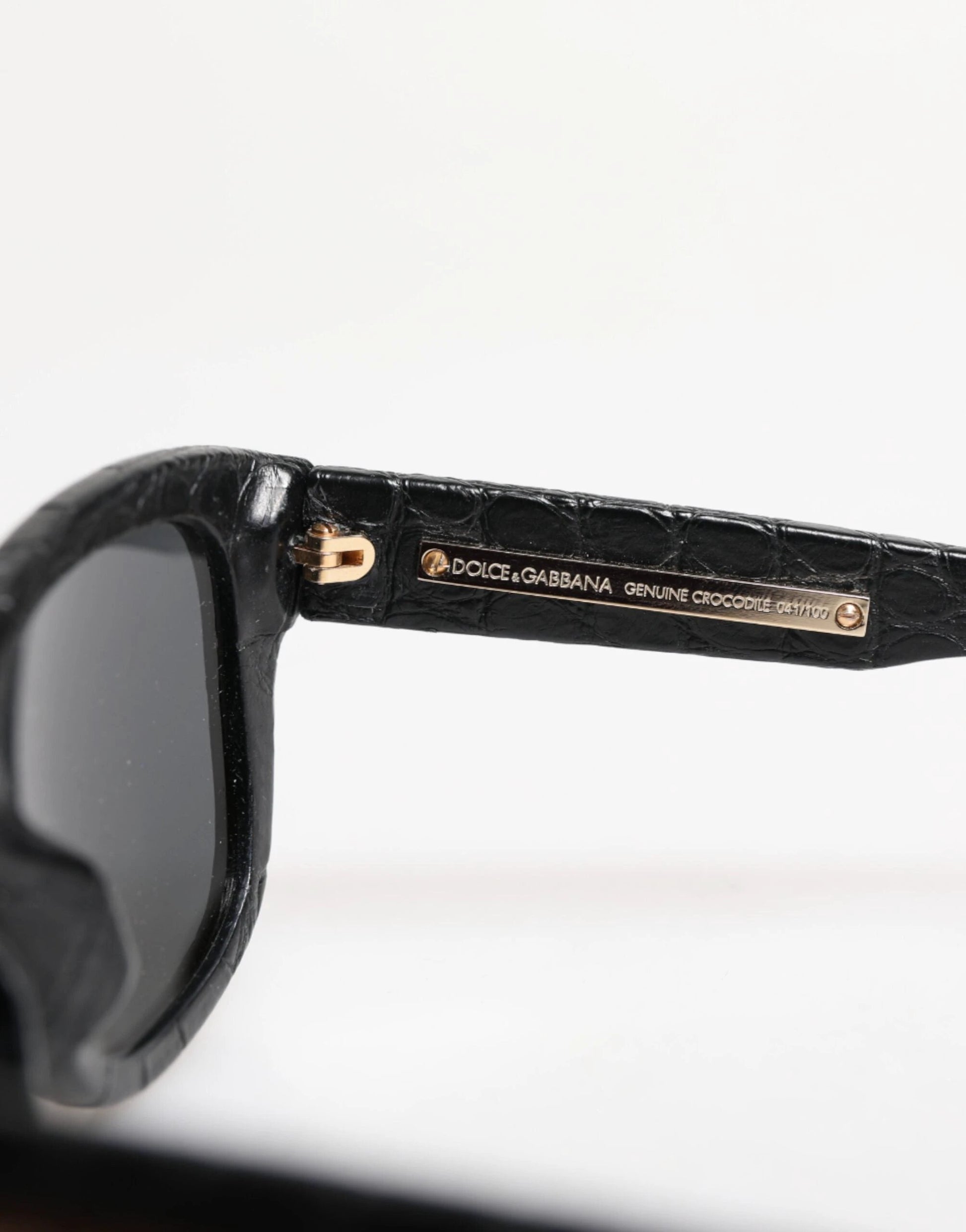 Dolce & Gabbana Black Leather Frame DG4177 Tinted Lens Sunglasses by Dolce & Gabbana