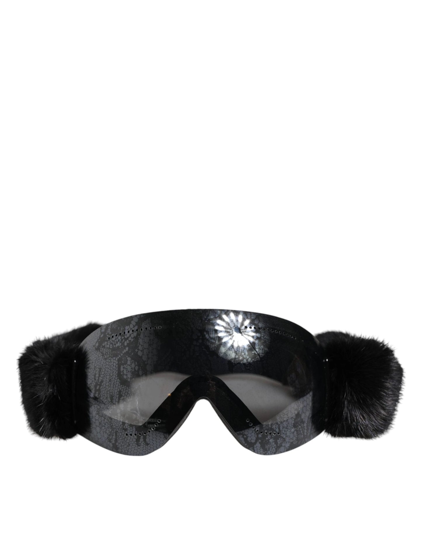 Dolce & Gabbana Black Bi0759 Lace Mirrored Ski Goggles Mask Sunglasses by Dolce & Gabbana