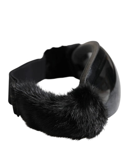 Dolce & Gabbana Black Bi0759 Lace Mirrored Ski Goggles Mask Sunglasses by Dolce & Gabbana