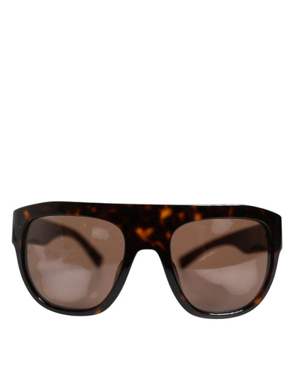 Dolce & Gabbana Dark Brown Havana DG4398F Square Frame Eyewear Sunglasses by Dolce & Gabbana