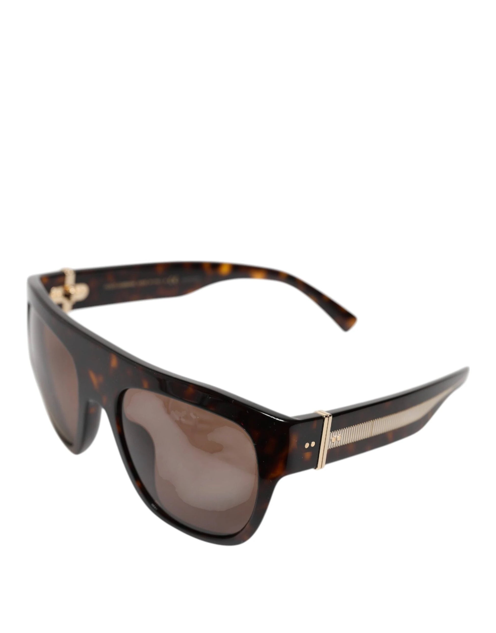 Dolce & Gabbana Dark Brown Havana DG4398F Square Frame Eyewear Sunglasses by Dolce & Gabbana