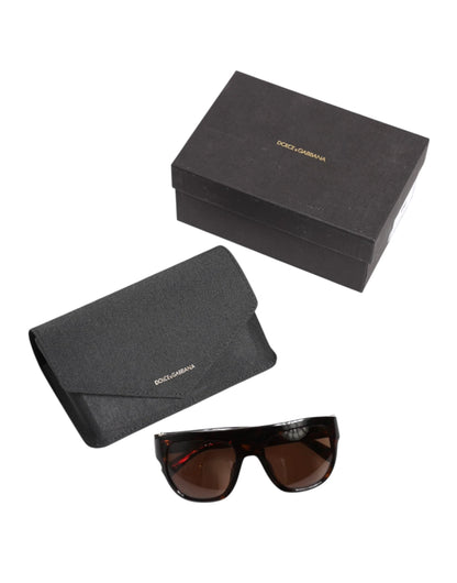 Dolce & Gabbana Dark Brown Havana DG4398F Square Frame Eyewear Sunglasses by Dolce & Gabbana