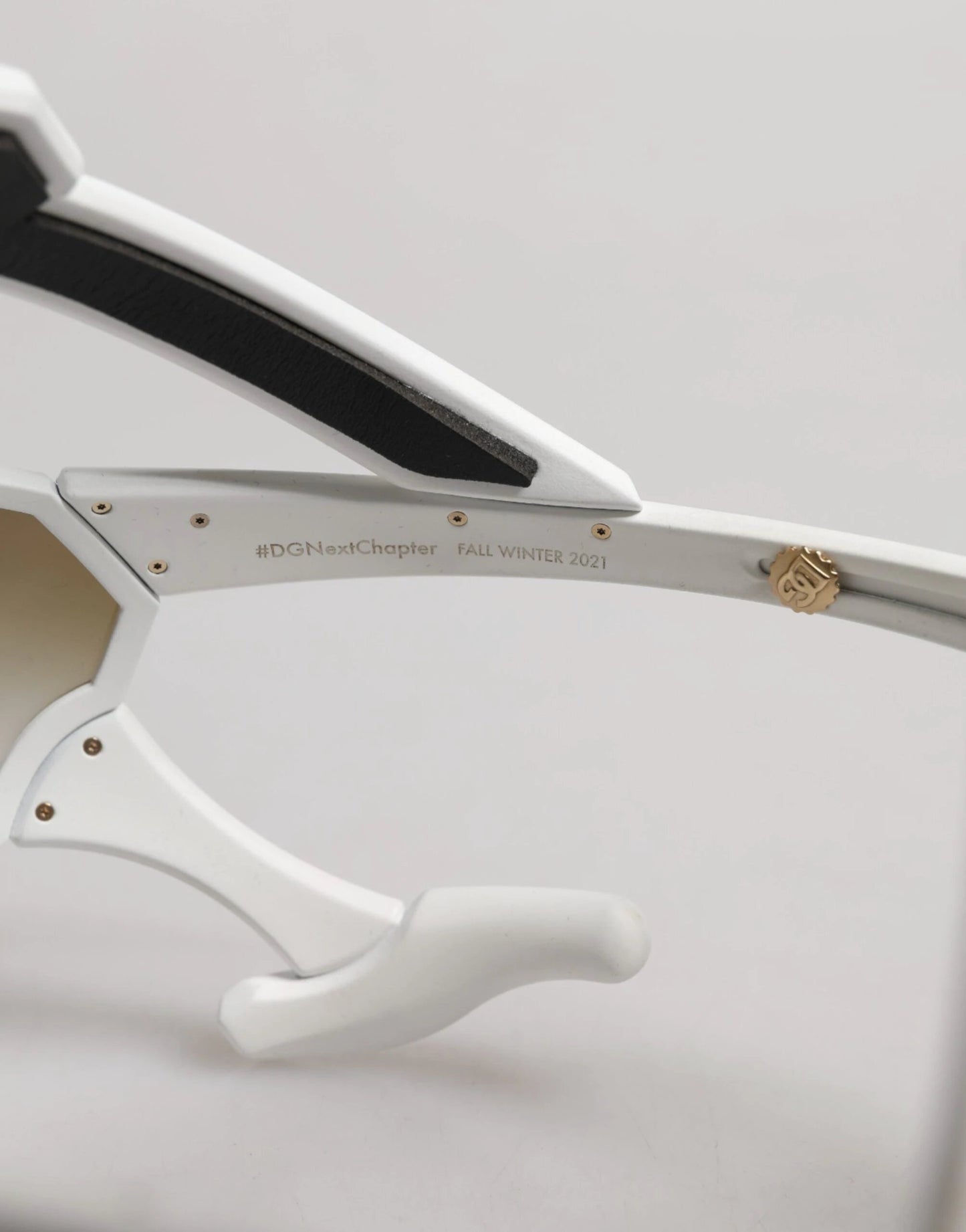 Dolce & Gabbana White Acetate Next Generation Mask Eyewear Sunglasses by Dolce & Gabbana