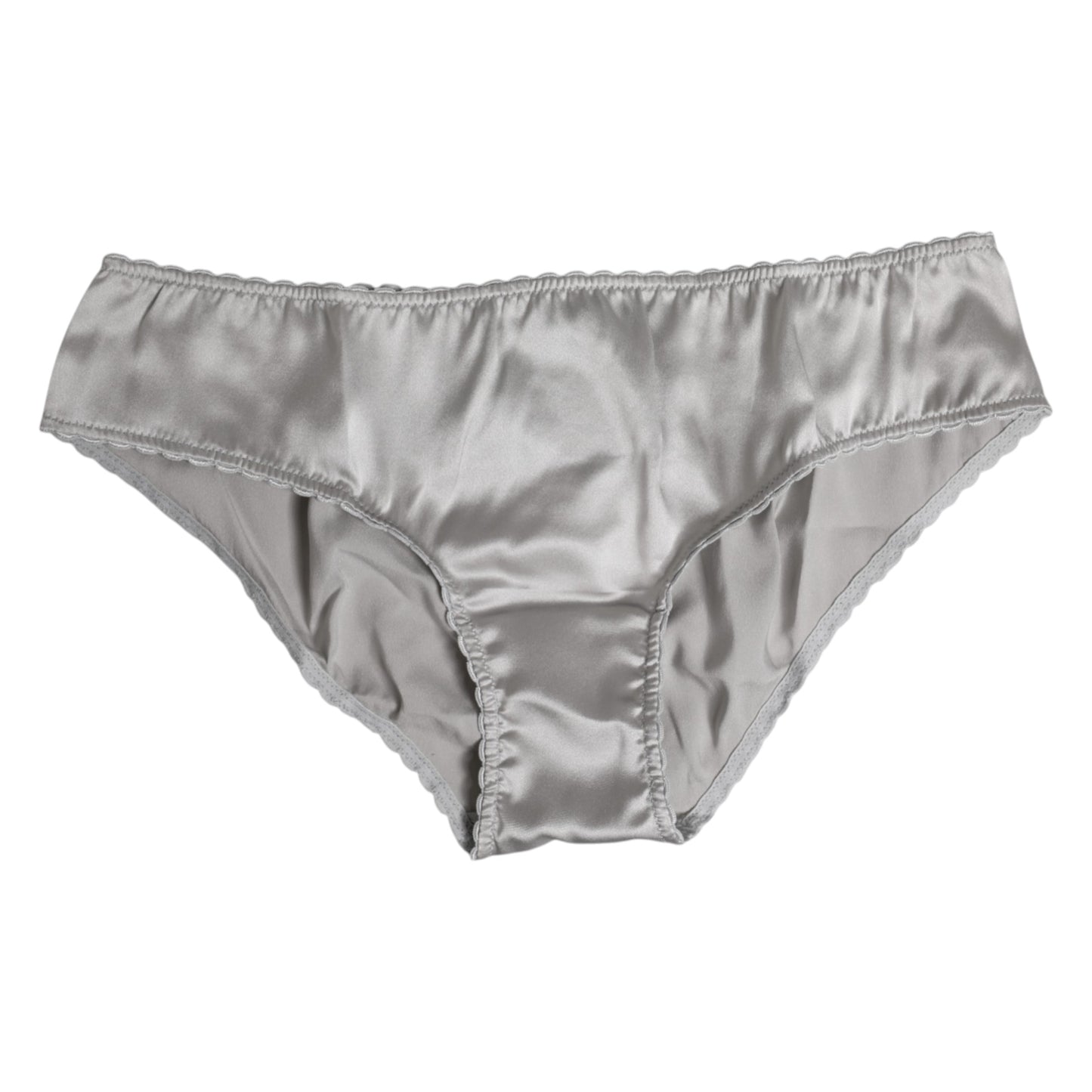 Dolce & Gabbana Gray Silk Stretch Bottom Low Waist Panty Underwear