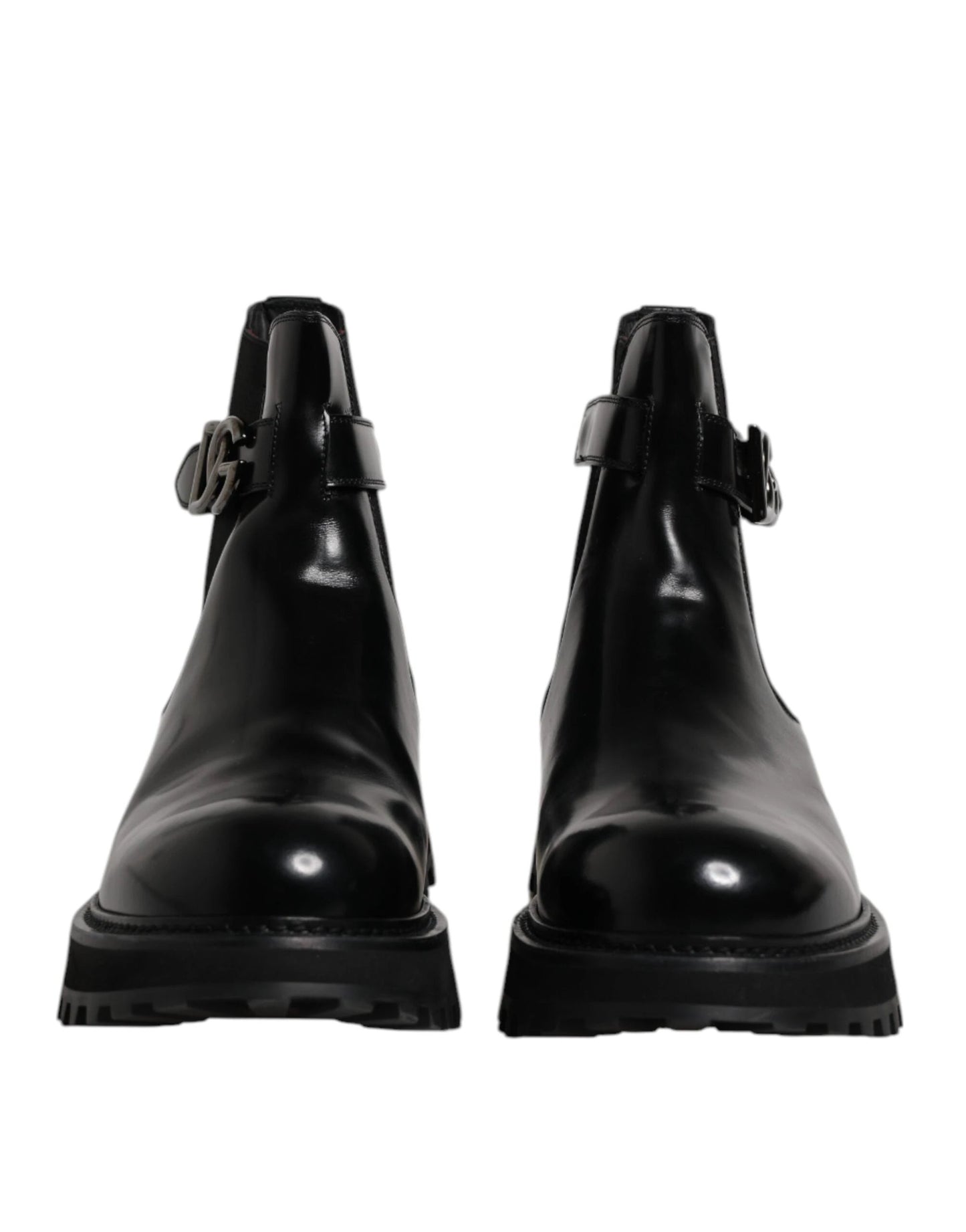 Dolce & Gabbana Black Belted DG Logo Men Chelsea Boots Shoes by Dolce & Gabbana