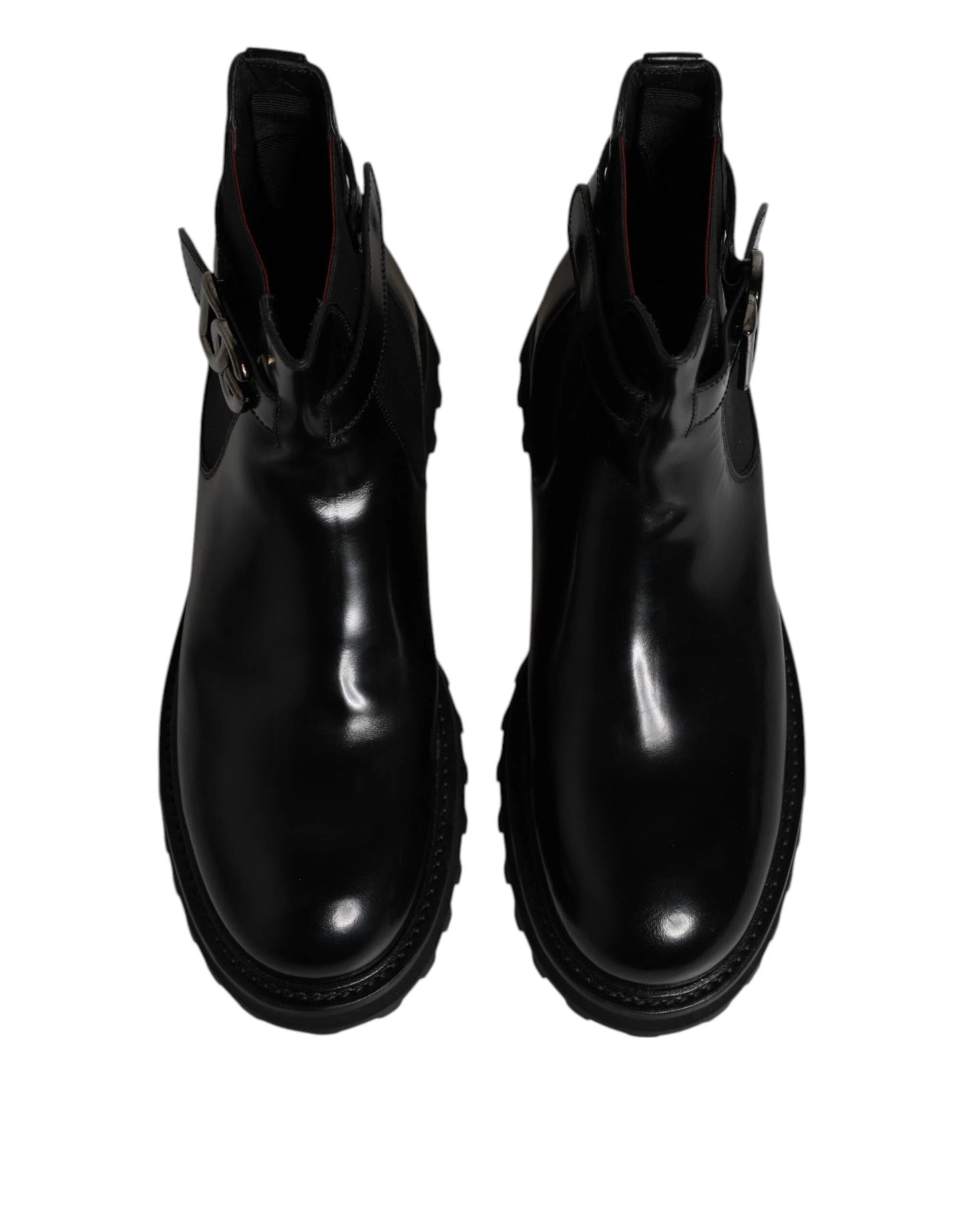 Dolce & Gabbana Black Belted DG Logo Men Chelsea Boots Shoes by Dolce & Gabbana