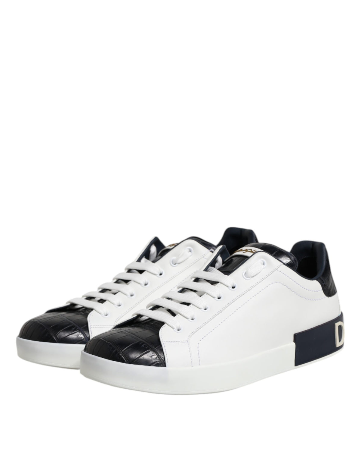 Baskets Dolce & Gabbana homme Portofino en cuir blanc et noir – MV7623