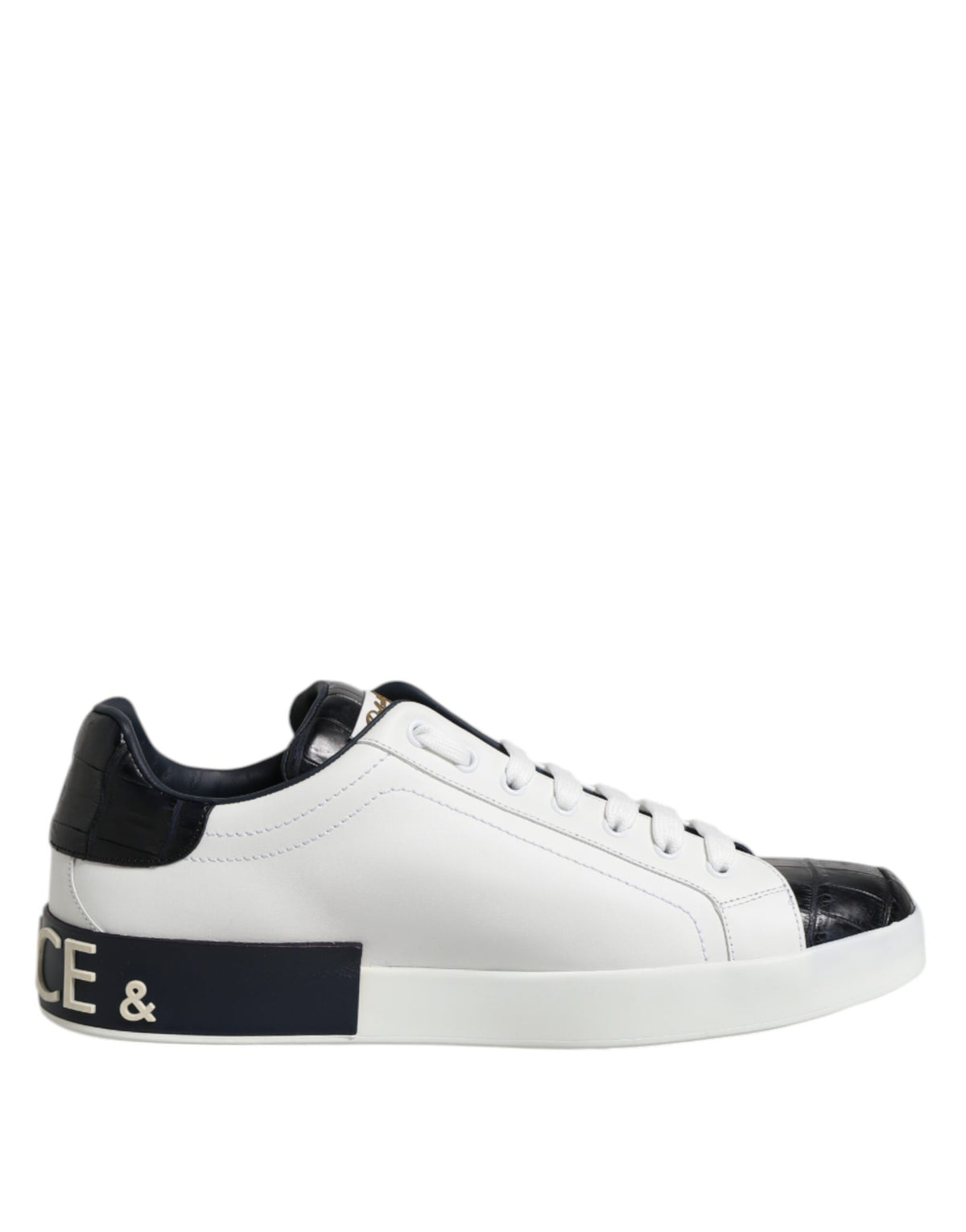 Baskets Dolce & Gabbana homme Portofino en cuir blanc et noir – MV7623