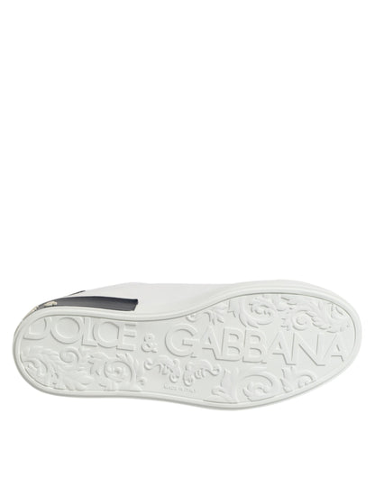 Baskets Dolce & Gabbana homme Portofino en cuir blanc et noir – MV7623